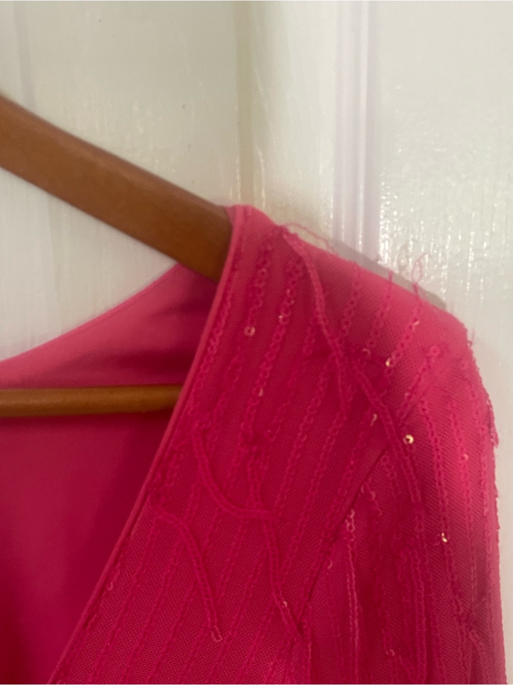 Dress the Population Small Dress Lola Mini Long Sleeve Pink Sequin Fringe Party - Picture 5 of 14